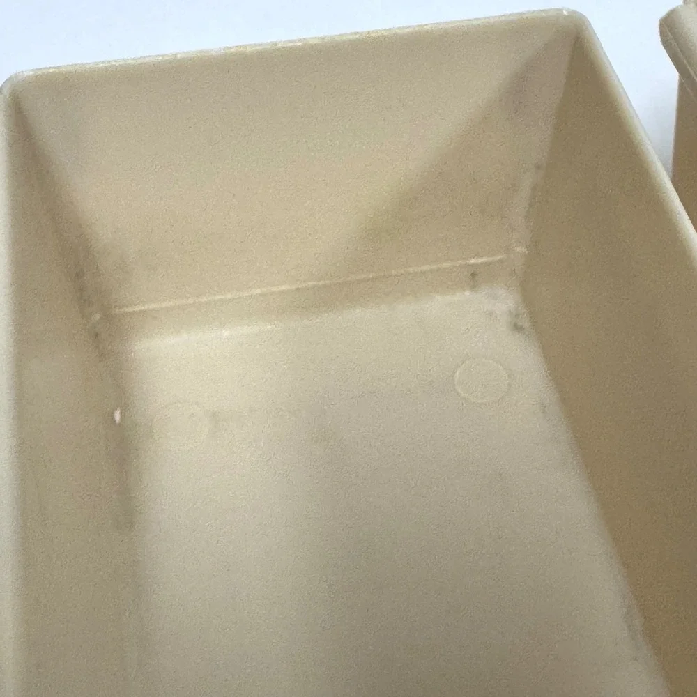 Set of 3 Rubbermaid  Vintage Interlocking Drawer Organizer Bins Beige USA #2915